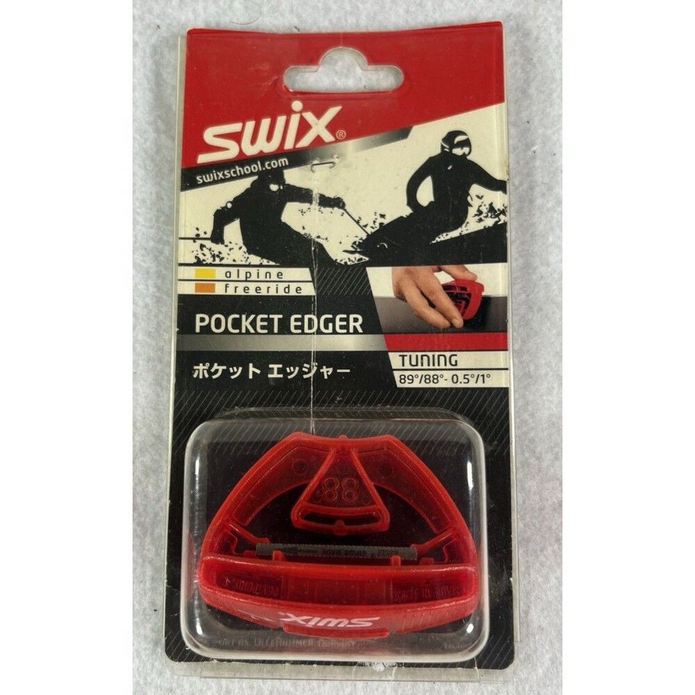 Swix Pocket Edger Ski Edge Tool Vtg Red New in Package Made in Italy NOB